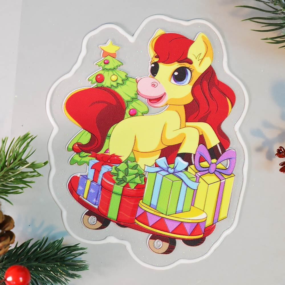 Наклейка новогодняя "Символ года 2026" 10*12см, силикон, 9224-43