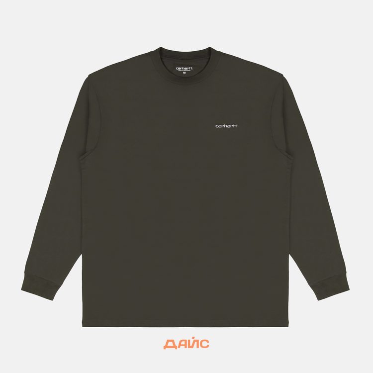 Лонгслив мужской Carhartt WIP Script Embroidery артикул:I032306_cypress - купить в магазине Дайс