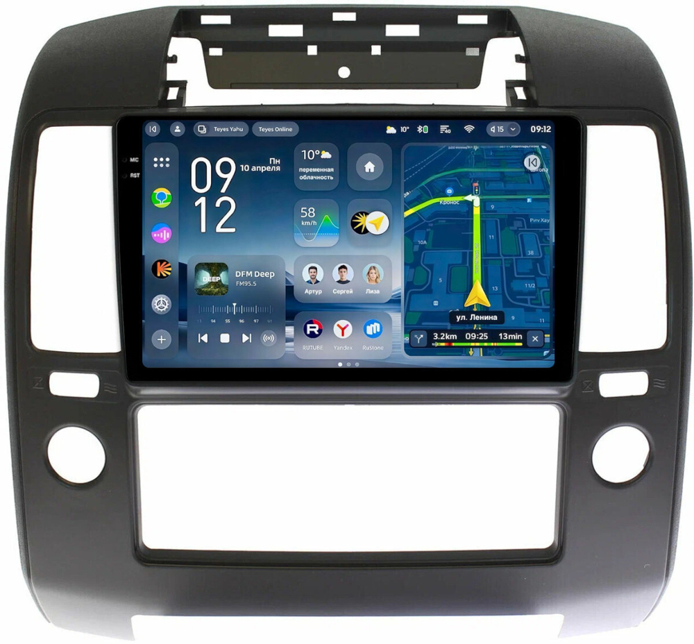 Магнитола для Nissan Navara D40 2004-2014 (кондиционер) - Teyes CC4-PRO монитор 9.5" 2K QLED на Android 13, Snapdragon 778G, AI, CarPlay, DSP, 4G SIM-слот