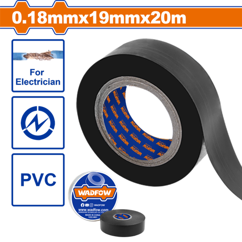Изолента черная 19ммх20м (10/100) WADFOW WPN2001