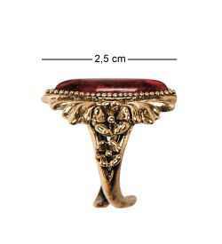 AM-2520 Кольцо «Эмма» (латунь, янтарь)