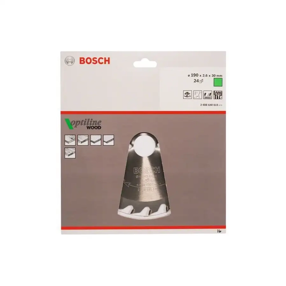 Пильный диск Optiline Wood 190x30x1,6 мм BOSCH 2608640617