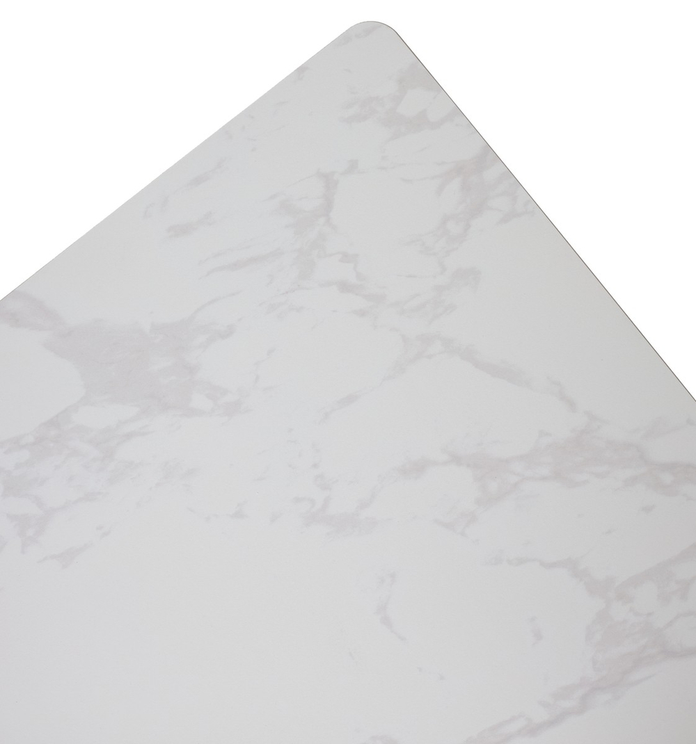 Стол М-City DISAUR Тик Так 90 Белый мрамор Matte, керамика, Черный каркас