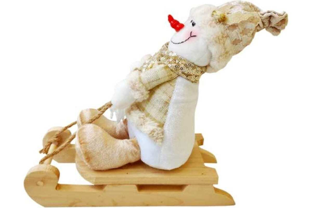 Фигура Снеговик на санках 34см, SYGZWWA-37230092