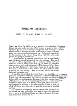 Notes on nursing | Florence Nightingale