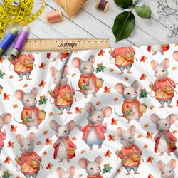 Ткань премиум шифон забавные мыши