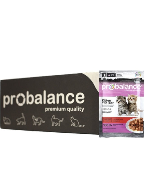 Влажный корм Pro Balance Kitten для котят, телятина, 25 шт x 85 г