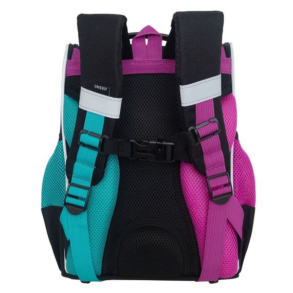 Çanta \ Bag \ RAm-484-5 Рюкзак школьный с мешком (/1 фуксия - бирюзовый)
