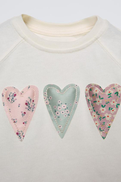 ZARA ФУТБОЛКА В СТИЛЕ ПЭЧВОРК, ЖЕЛТОВАТО-БЕЛЫЙ