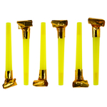 Карнавальные язычки гудки, Шумчики, Желтый/Золото, 11 см, 6 шт.