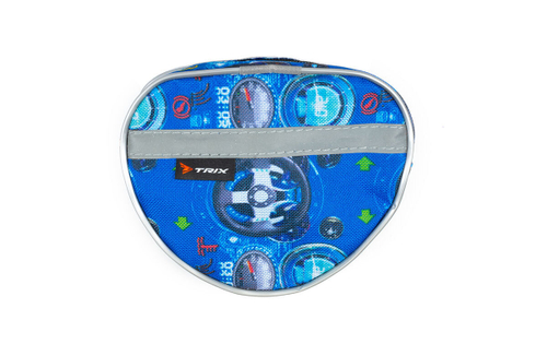 Сумка велосипедная TRIX на руль детская, 15х12х7см, водонепроницаемая, светоотражающие вставки, с рисунком, синяя, вс036.015.0.0