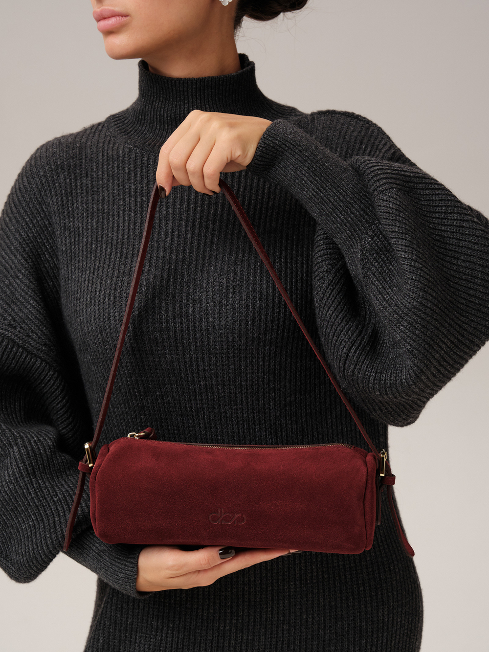 Замшевая сумка DBR 31343 красное вино