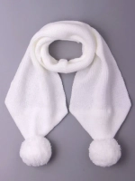 Шарф зимний вязаный с бубонами для детей