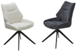 Стул М-City DISAUR Олаф (Olaf) поворотный на поворотный на 360 градусов, Raven22 Бежево-белый, ткань, Черный