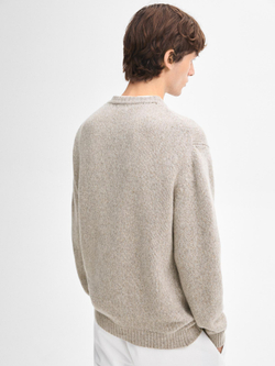 Massimo Dutti СВИТЕР ИЗ СМЕСОВОЙ ШЕРСТИ С КРУГЛЫМ ВЫРЕЗОМ, КОРИЧНЕВЫЙ