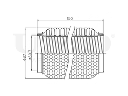 Гофра глушителя 60x150 мм WireFlex UNIO EXP-60150W
