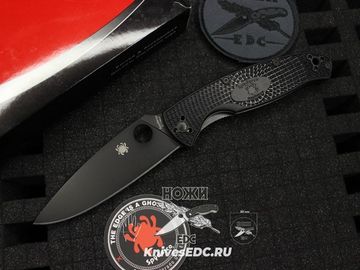 Складной нож Spyderco Resilience Lightweight Black Blade 142PBBK c клинком из стали 8Cr13MoV, рукоять FRN