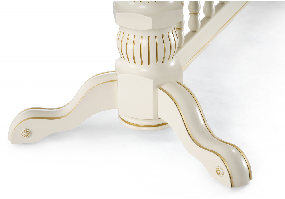 Стол деревянный Woodville Кассиль крем, золотая патина