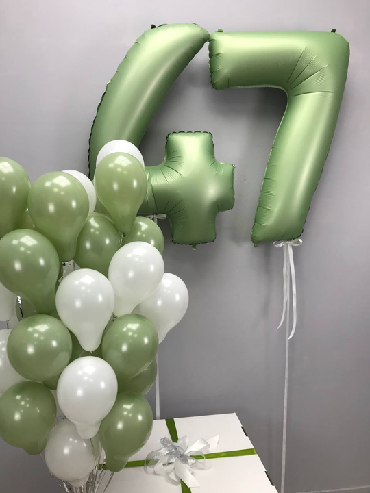 BOX с шарами 5дм. 50шт.+цифры