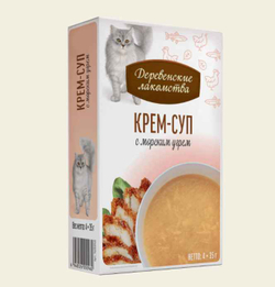 ДЕРЕВЕНСКИЕ ЛАКОМСТВА Пауч для кошек Крем-суп с морским угрём 0,035 кг