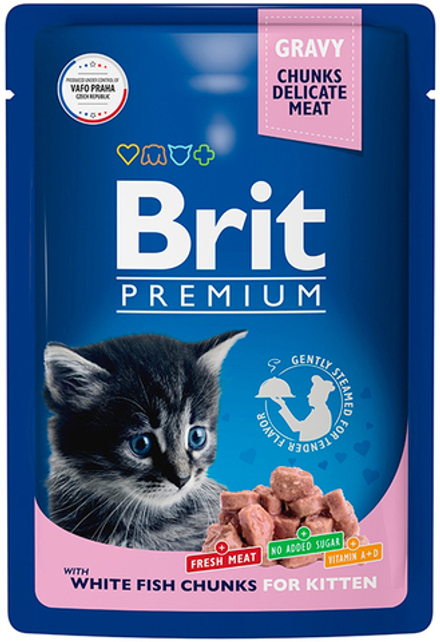 Консервы BRIT Premium для котят, белая рыба, 85 г