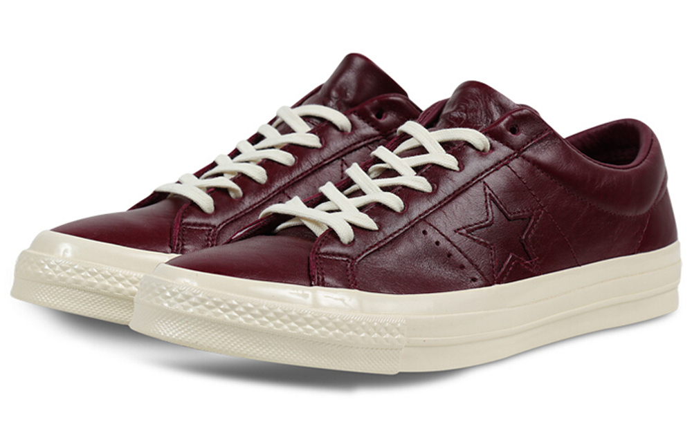 Converse One Star 74 non-slip wear-resistant low-top sneakers for men and women the same style crimson