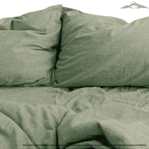 Вареный (стираный) хлопок, цв.Оливково-зеленый меланж | ш.250 см | 145 г/м² | хлопок-100%