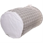 Корзина для белья складная круглая Коричневая клетка 44*34 см