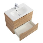 Тумба с раковиной подвесная BelBagno MARINO-CER-MINI-700-2C-SO-WO-P Rovere Bianco, раковина белая BB-8099-3-70