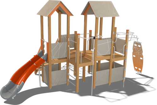 Детский городок Кижи (стойки дуб, паттерн Vector)