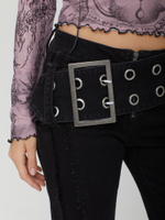 Женские Джинсы Disco Belted Distressed Flare