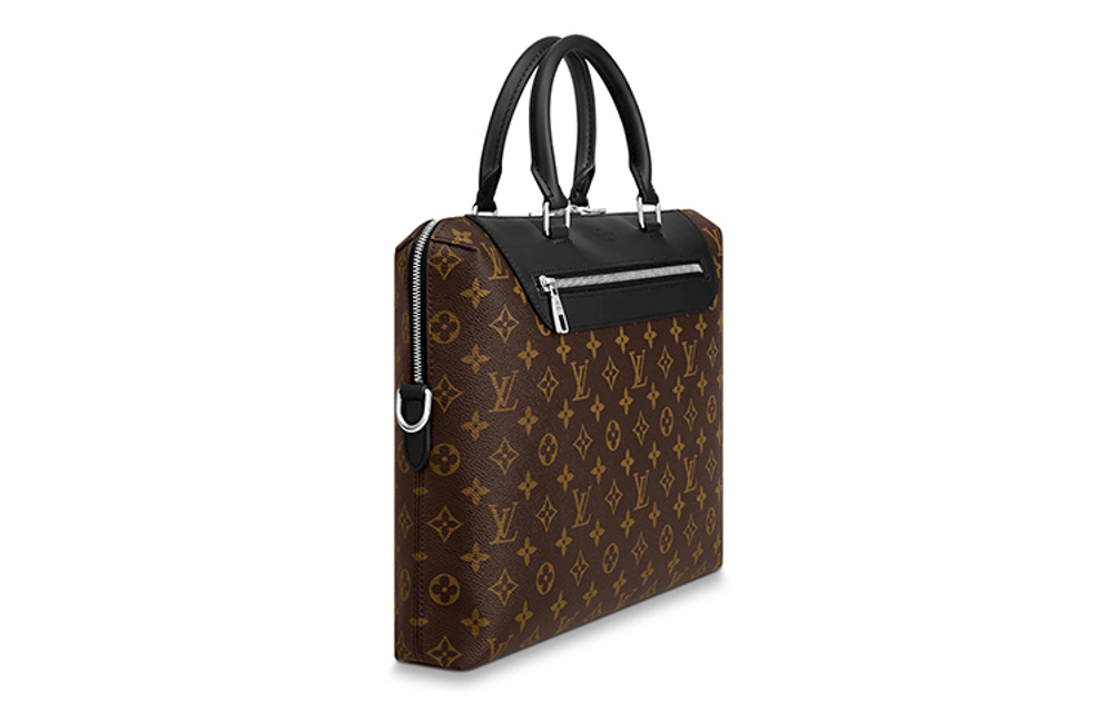 LOUIS VUITTON Calfskin Briefcase, Laptop Bag, Shoulder Bag, Crossbody Bag, Handbag Large Men"s