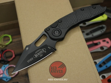 Нож Microtech Stitch Tactical Black + пружина - тактический черный, рукоять нейлон