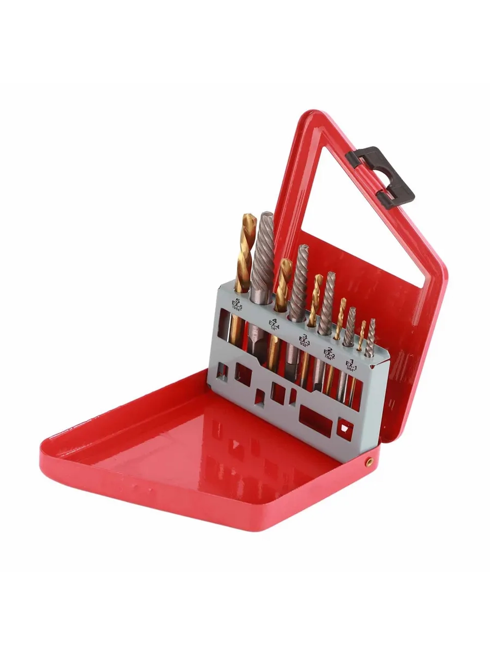 Набор экстракторов и сверл в кейсе для болтов сверл 2-7.5 мм 10 предметов