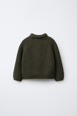 ZARA КАРДИГАН КРУПНОЙ ВЯЗКИ, ХАКИ