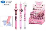 Авторучка гель пиши-стирай 0,5мм. синяя "Pink feast" ассорти (Basir)