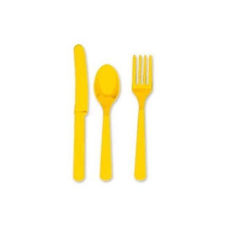Столовые приборы Солнечно-желтые, 8 п