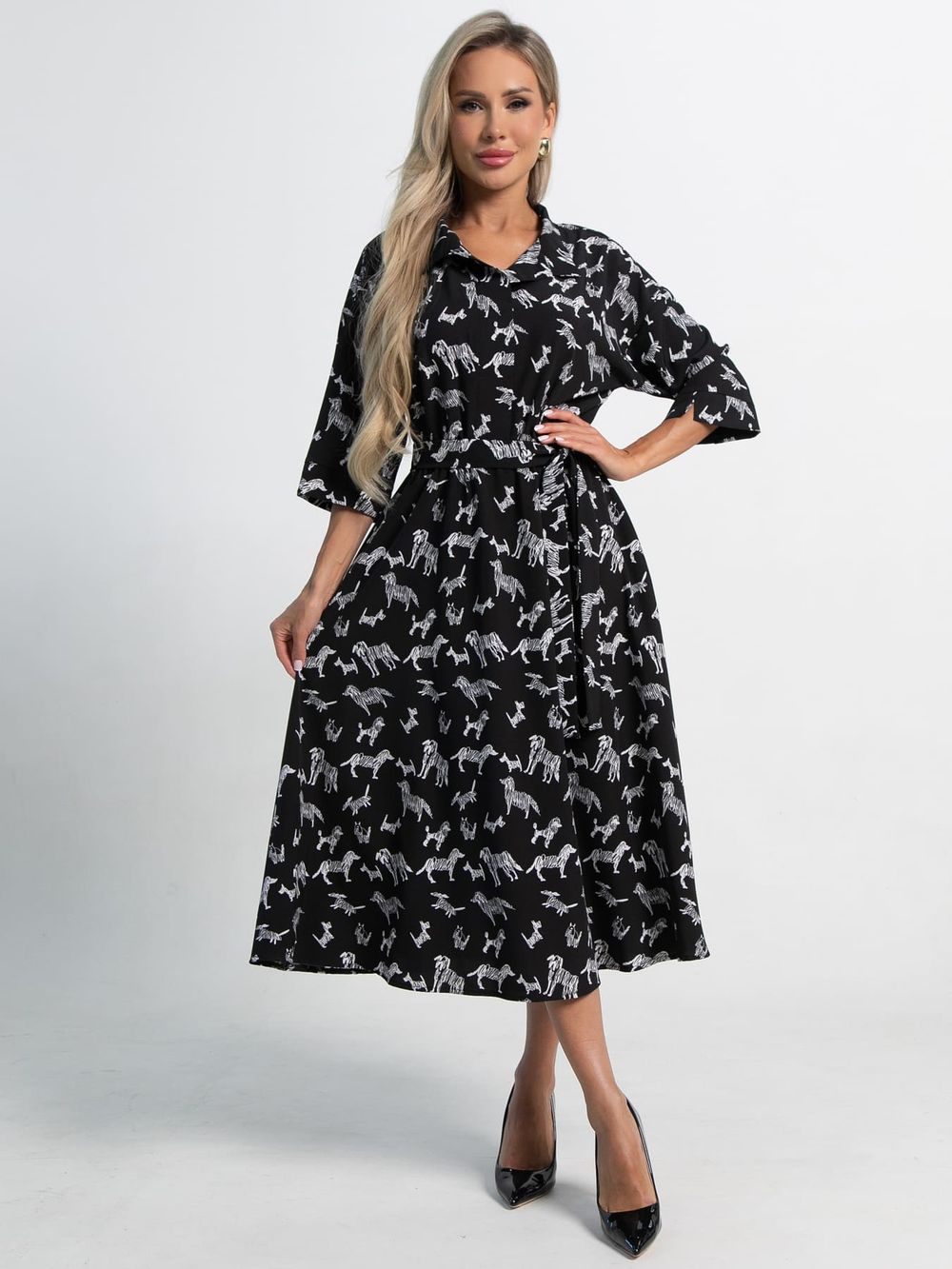 Платье Доминанта (черное/собаки) П15360-16М LT Collection