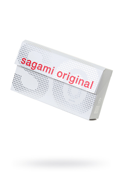 Презервативы Sagami, original 0.02, полиуретан, ультратонкие, гладкие, 19 см, 5,8 см, 6 шт.