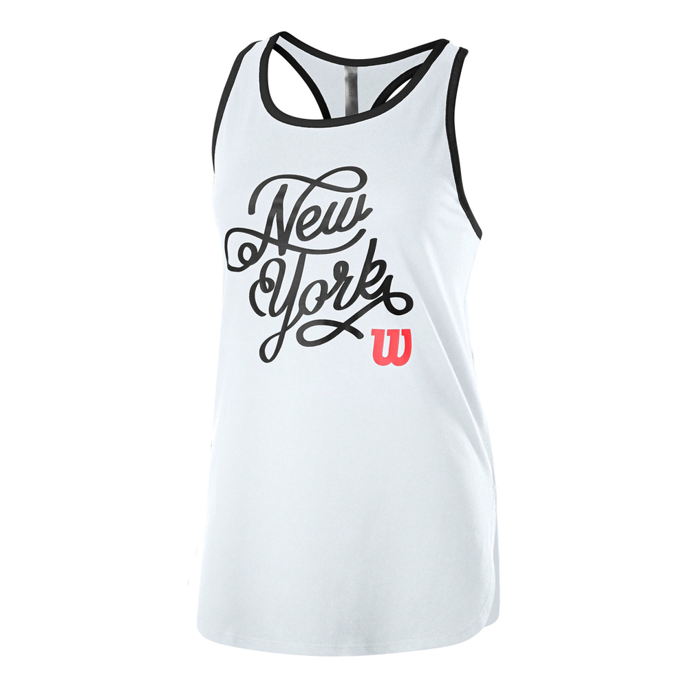Женская теннисная майка Wilson NYC Calligra Tech Tank Top Women - White, Black