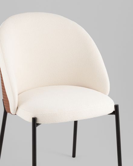 Стул обеденный Monro бежевый с коричневой экокожей