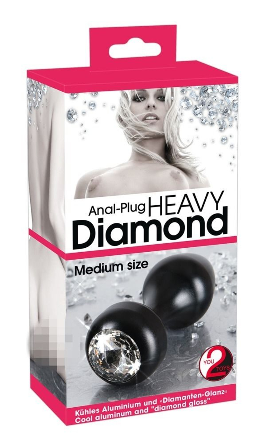 Анальная втулка Diamond Plug M - 8 см. (Цвет: черный)