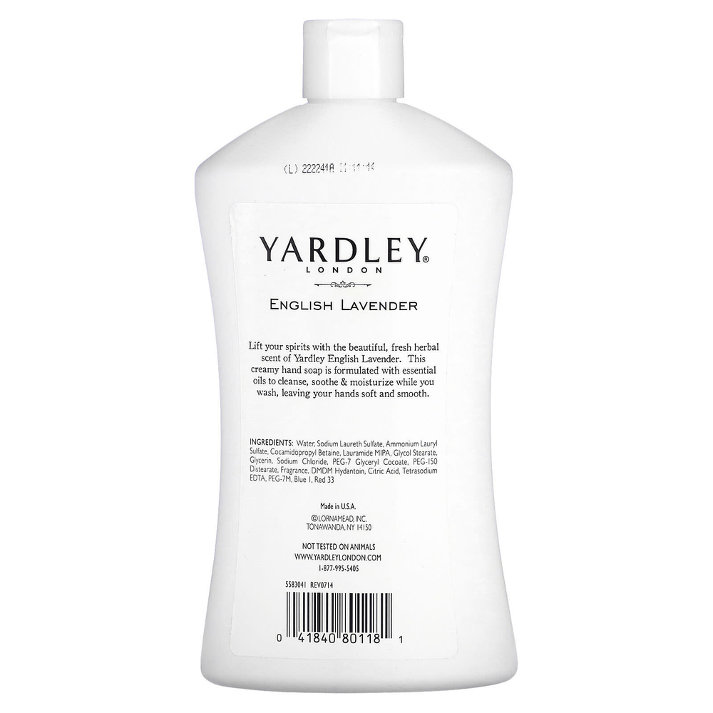Yardley London, Роскошное мыло для рук, английская лаванда, 473 мл (16 жидк. унц.)