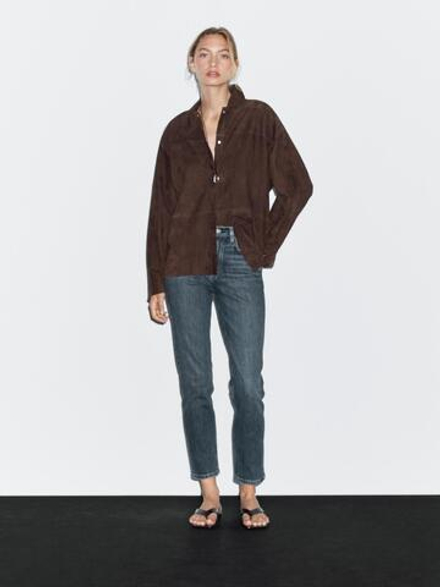 Massimo Dutti Зауженные джинсы со средней посадкой, средне-синий