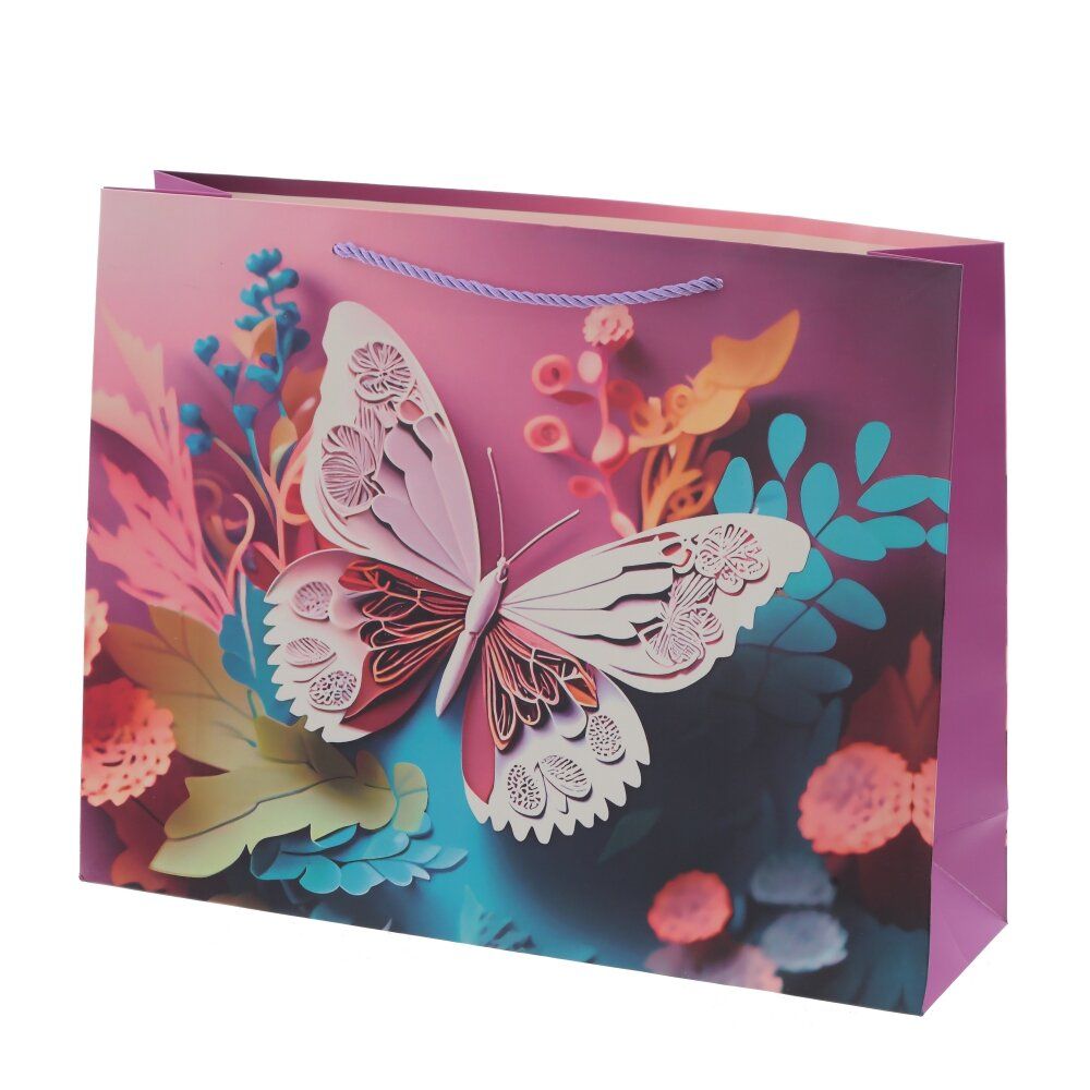 GAEM Пакет подарочный L (бумага 210г/м2, блок микс 12шт), L38,5 W11 H30 см, 4в.