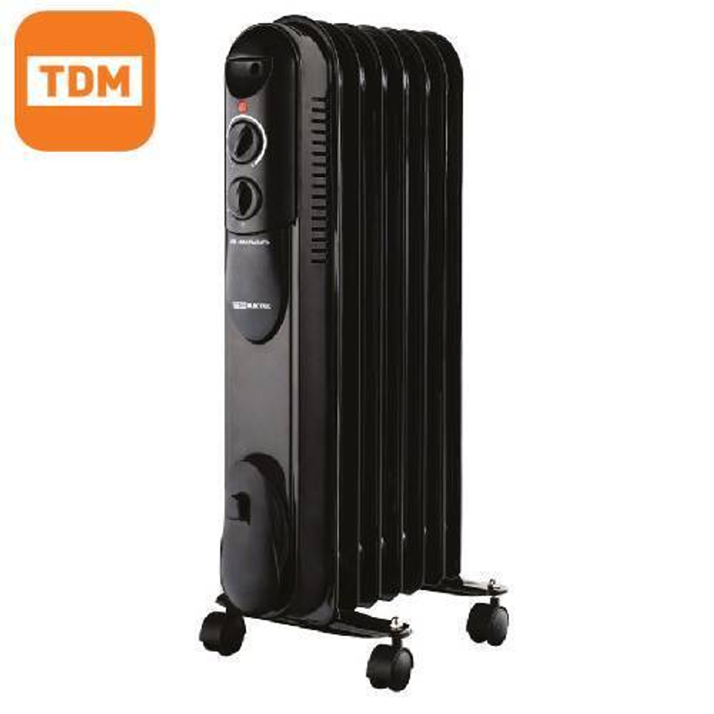 Масляный обогреватель без вентилятора 7 секций 1,5кВт (черный) TDM SQ2501-0904