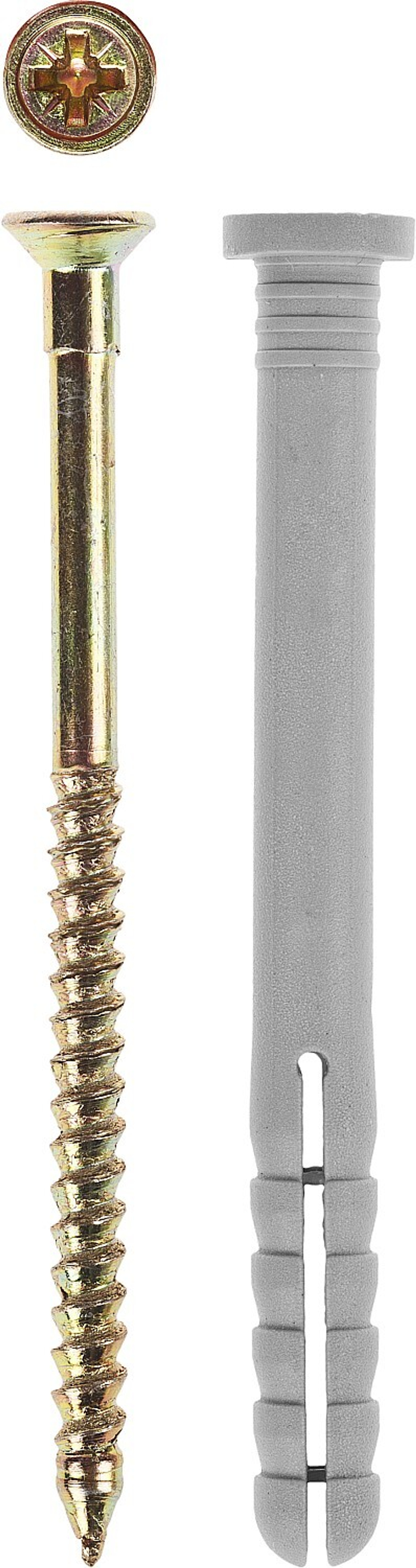 Дюбель-гвоздь полипропиленовый, цилиндрический бортик, 8 x 80 мм, 800 шт, ЗУБР