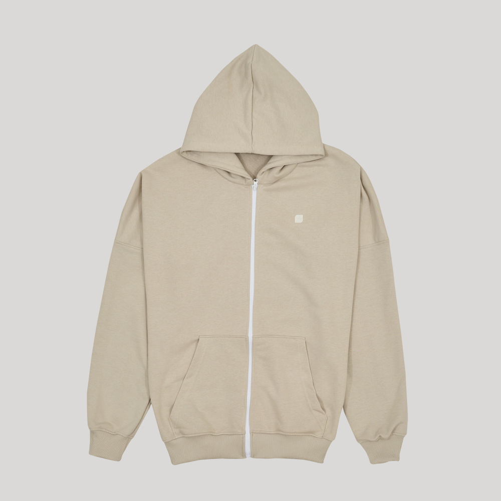 Zip-Up Hoodie LOGO Silver Cloud