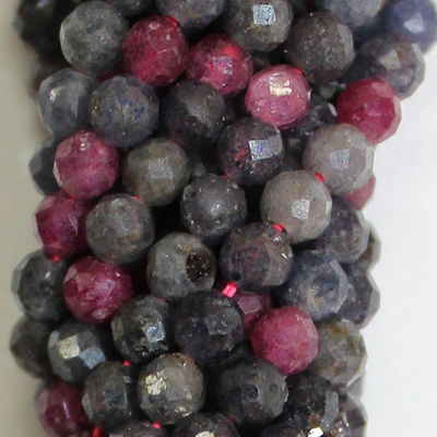 Рубин Сапфир микс темн юв. огранка бусины 2мм 3мм