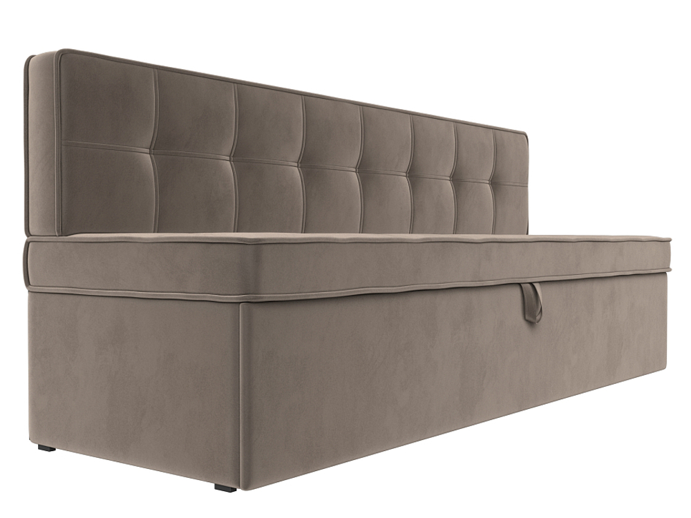 Диван кухонный прямой Техас, Коричневый, Велюр, 113099